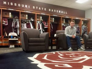 Zach Dillman in the MO State Baseball Locker Room